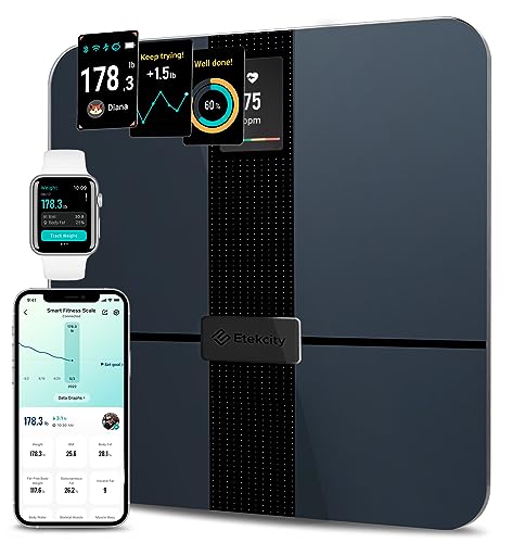 Etekcity Digital Body Weight Bathroom Scale, Large Blue LCD Backlight Display, High Precision Measurements,6mm Tempered Glass, 400 Pounds
