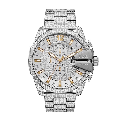 Diesel Mega Chief Stainless Steel Men's Watch with Analog or Digital Movement
