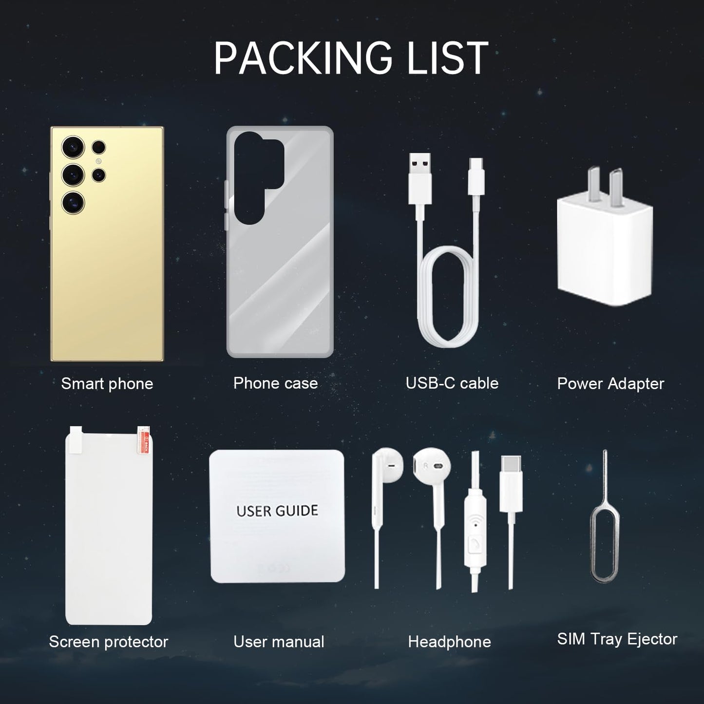 C24 Ultra Unlocked Cell Phones Smartphone 8+256GB/Dual SIM/108MP+48MP Camera/Built-in Pen (Light Cyan)