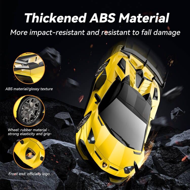 Remote Control Car for Lamborghini, Officially Licensed 1:16 Scale Lambo Hobby Rc Cars with Headlight, 2.4GHz Race Car Toys for Boy Girl 4-12 Years Old, 12Km/h, Birthday Gift