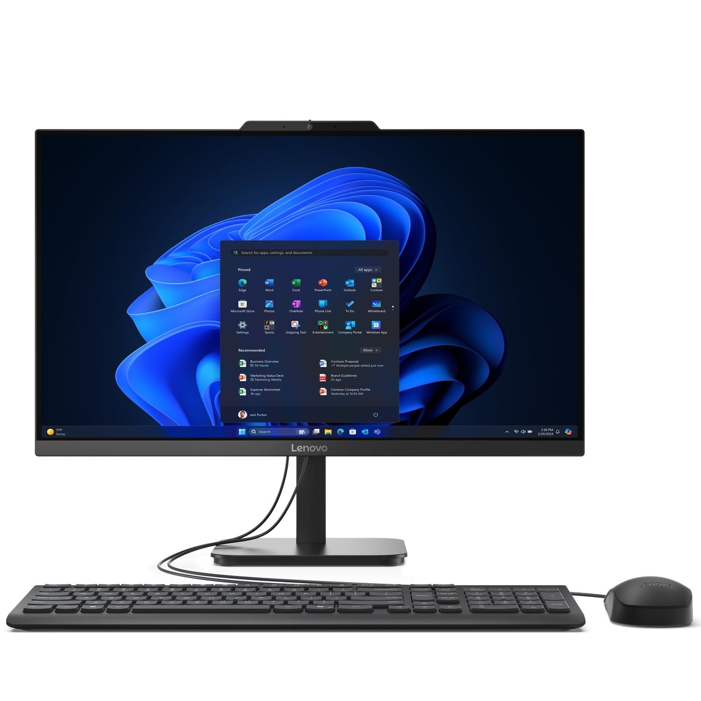 Lenovo AIO 24" FHD All-in-One Desktop Computer, Lifetime Office 365 for Web, Intel 4-Core Processor, 8GB DDR4 RAM, 512GB PCIe SSD, WiFi 6, Bluetooth 5.2, HDMI, Onyx Black, KB, Windows 11 Home