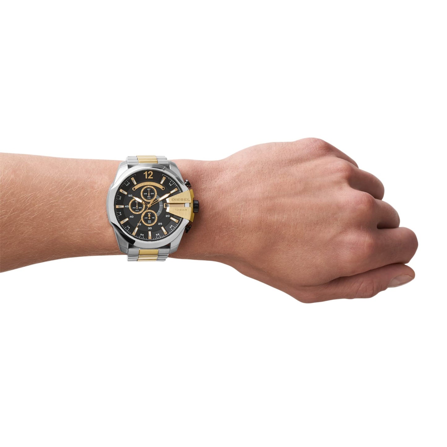 Diesel Mega Chief Stainless Steel Men's Watch with Analog or Digital Movement