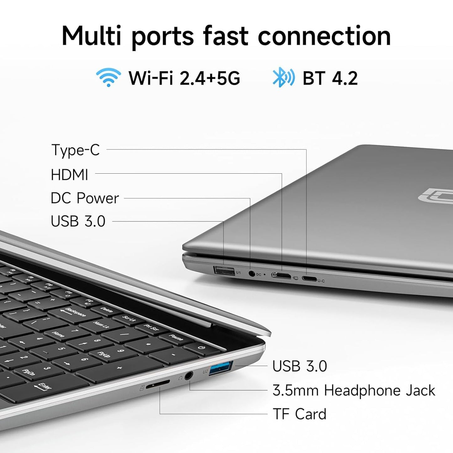 jumper Laptop, 12GB RAM 640GB Storage, 5305U Processor, Office 365-1 Year, 15.6 Inch Computer, FHD IPS Screen, 38Wh Battery, 2 Stereo Speakers, USB3.0 * 2, Type-C, WiFi-5.