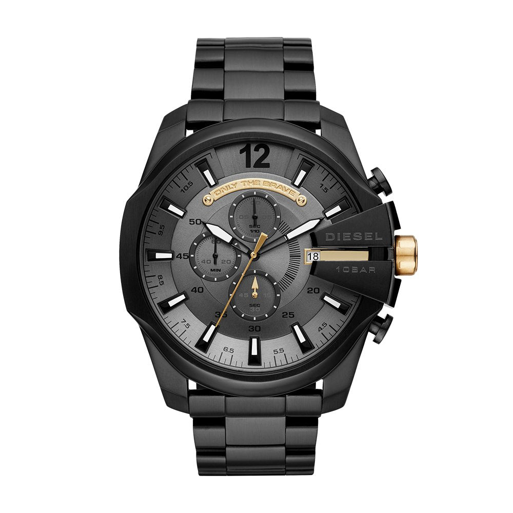 Diesel Mega Chief Stainless Steel Men's Watch with Analog or Digital Movement