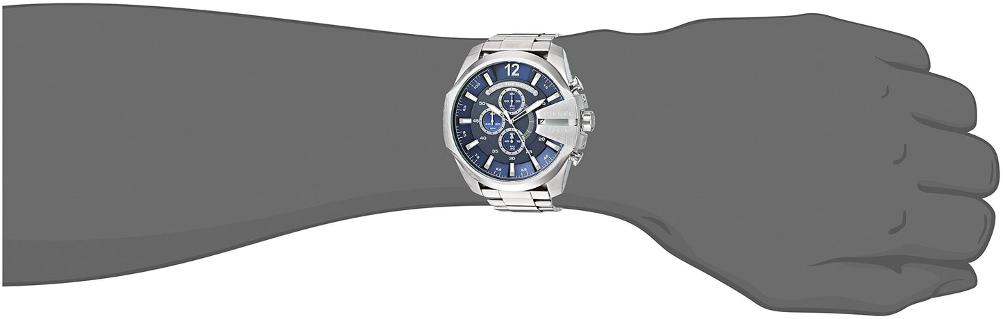 Diesel Mega Chief Stainless Steel Men's Watch with Analog or Digital Movement