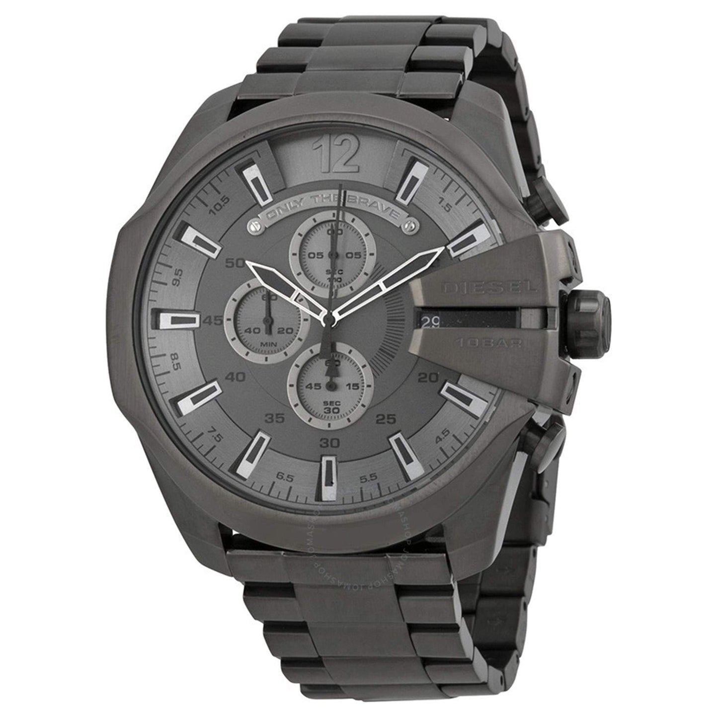 Diesel Mega Chief Stainless Steel Men's Watch with Analog or Digital Movement