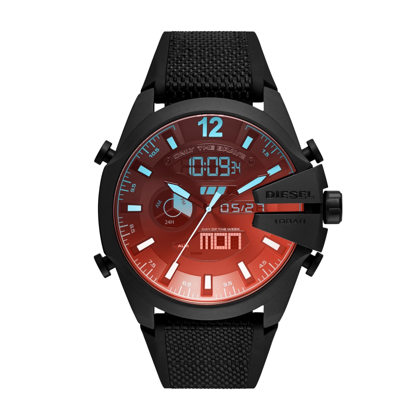 Diesel Mega Chief Stainless Steel Men's Watch with Analog or Digital Movement