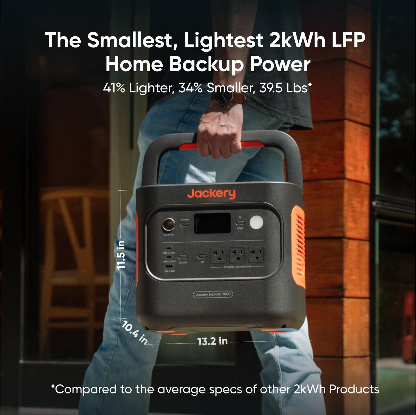 Jackery Solar Generator 2000 v2 with 2x200W Solar Panels, 2042Wh/2200W LiFePo4 Portable Power Station, 20ms UPS Home Backup, USB-C PD 100W Fast Charging for Power Outages, Emergencies, Camping & RVing