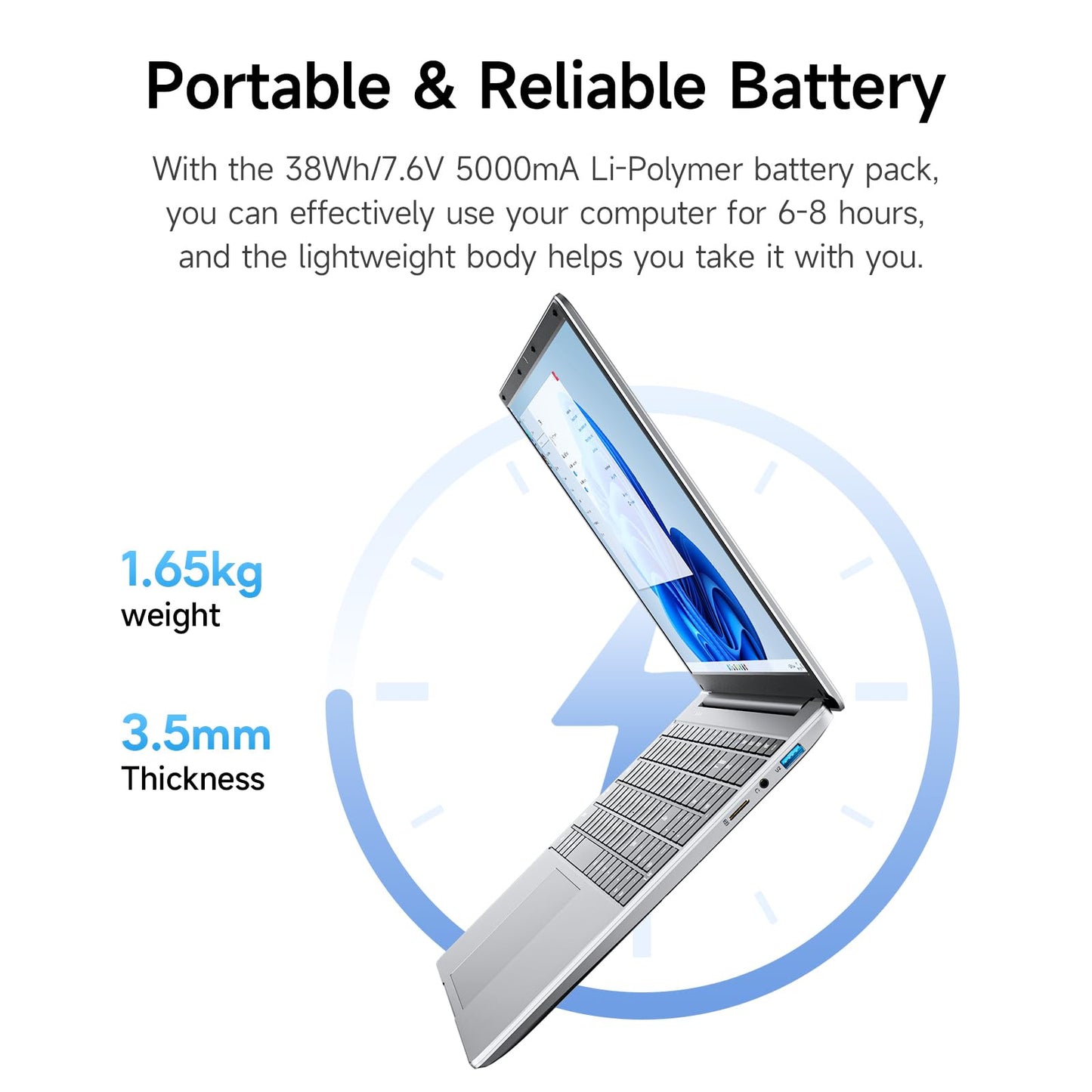 jumper Laptop, 12GB RAM 640GB Storage, 5305U Processor, Office 365-1 Year, 15.6 Inch Computer, FHD IPS Screen, 38Wh Battery, 2 Stereo Speakers, USB3.0 * 2, Type-C, WiFi-5.