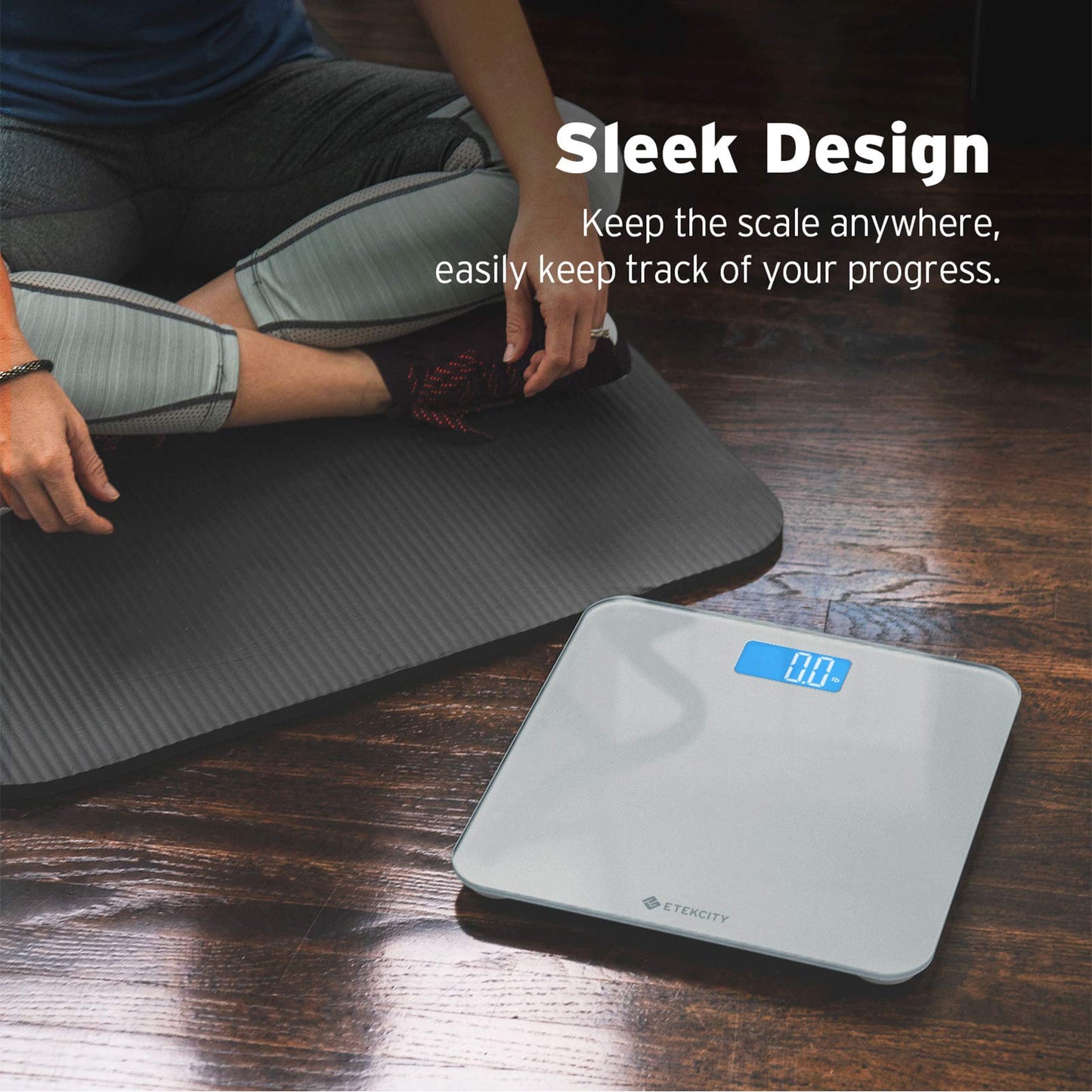 Etekcity Digital Body Weight Bathroom Scale, Large Blue LCD Backlight Display, High Precision Measurements,6mm Tempered Glass, 400 Pounds