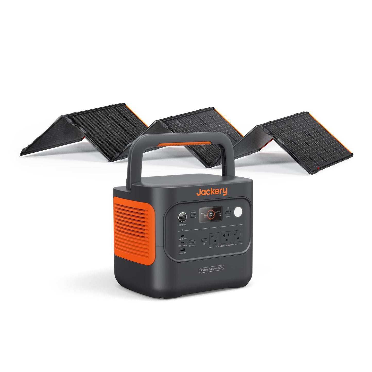 Jackery Solar Generator 2000 v2 with 2x200W Solar Panels, 2042Wh/2200W LiFePo4 Portable Power Station, 20ms UPS Home Backup, USB-C PD 100W Fast Charging for Power Outages, Emergencies, Camping & RVing
