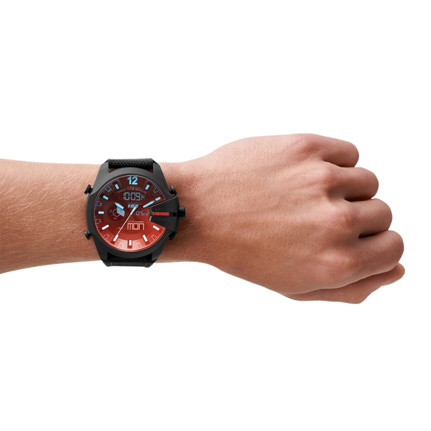 Diesel Mega Chief Stainless Steel Men's Watch with Analog or Digital Movement