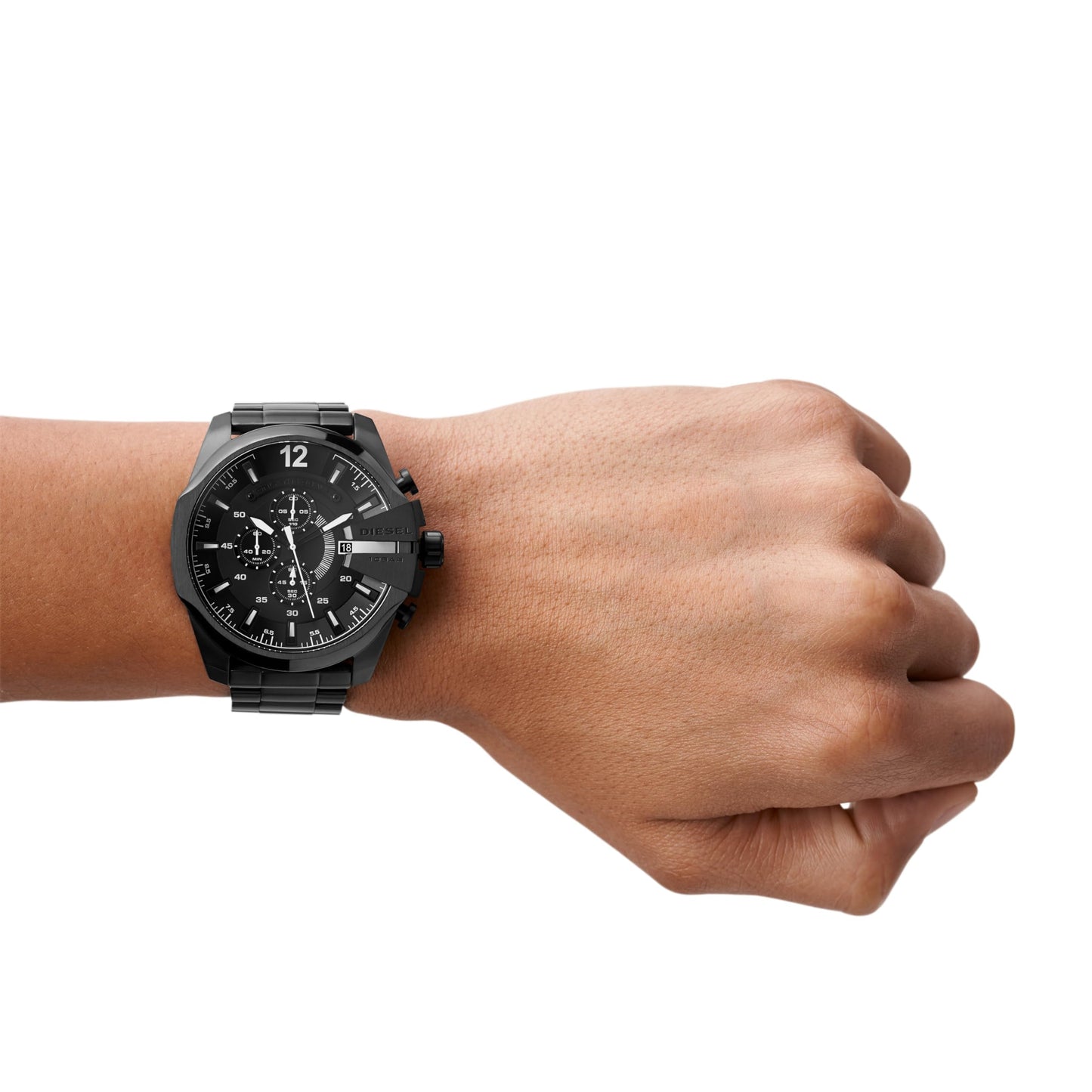 Diesel Mega Chief Stainless Steel Men's Watch with Analog or Digital Movement