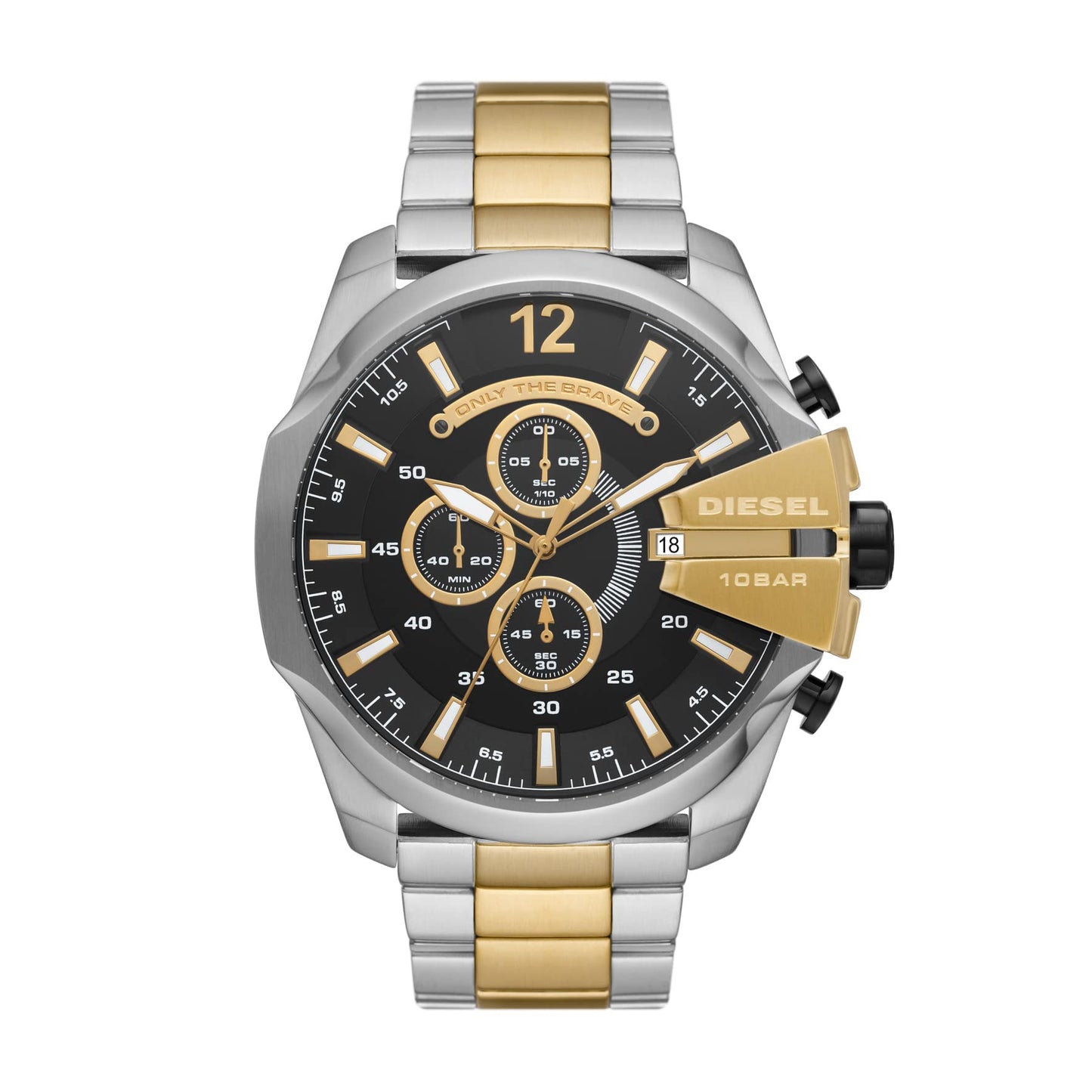 Diesel Mega Chief Stainless Steel Men's Watch with Analog or Digital Movement