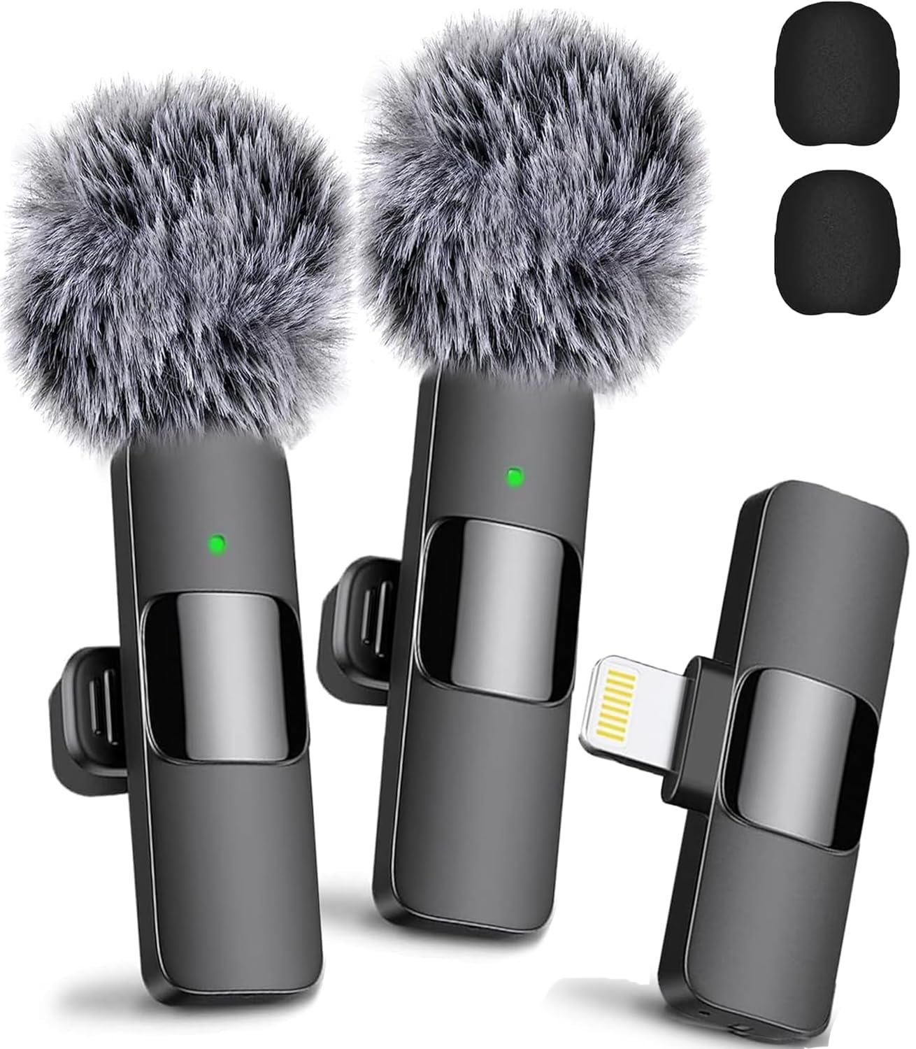 Mini Mic Pro (Newest Model), Wireless Microphone for iPhone, iPad, Android, Lavalier Microphone for Video Recording - 2 Pack iPhone Mic Crystal Clear Recording with USB-C for Podcast Microphone, ASMR