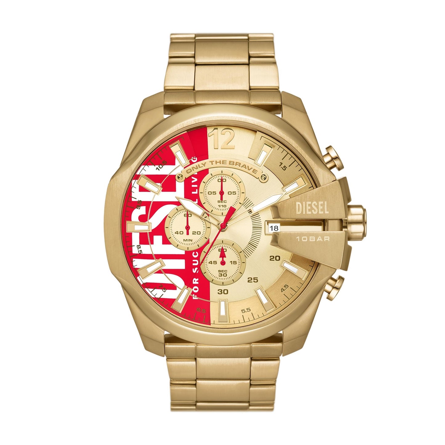 Diesel Mega Chief Stainless Steel Men's Watch with Analog or Digital Movement