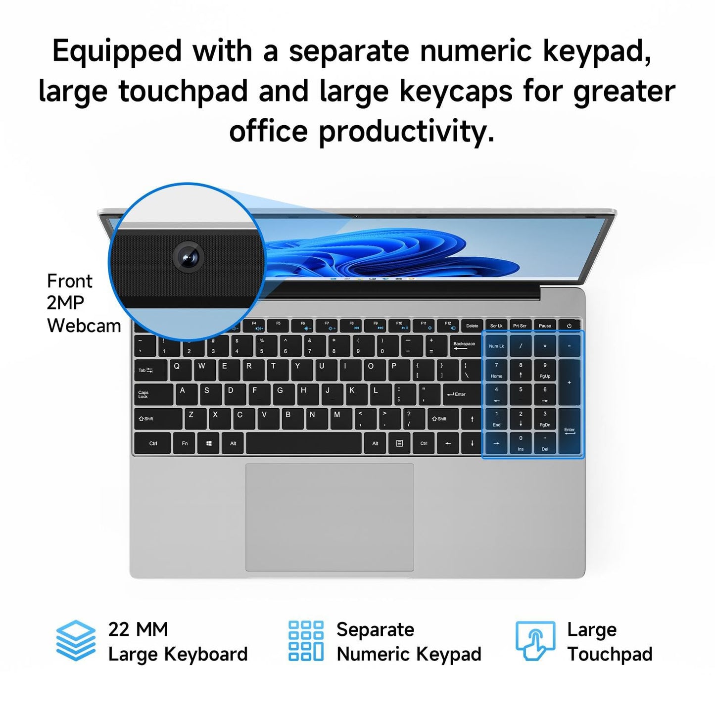 jumper Laptop, 12GB RAM 640GB Storage, 5305U Processor, Office 365-1 Year, 15.6 Inch Computer, FHD IPS Screen, 38Wh Battery, 2 Stereo Speakers, USB3.0 * 2, Type-C, WiFi-5.