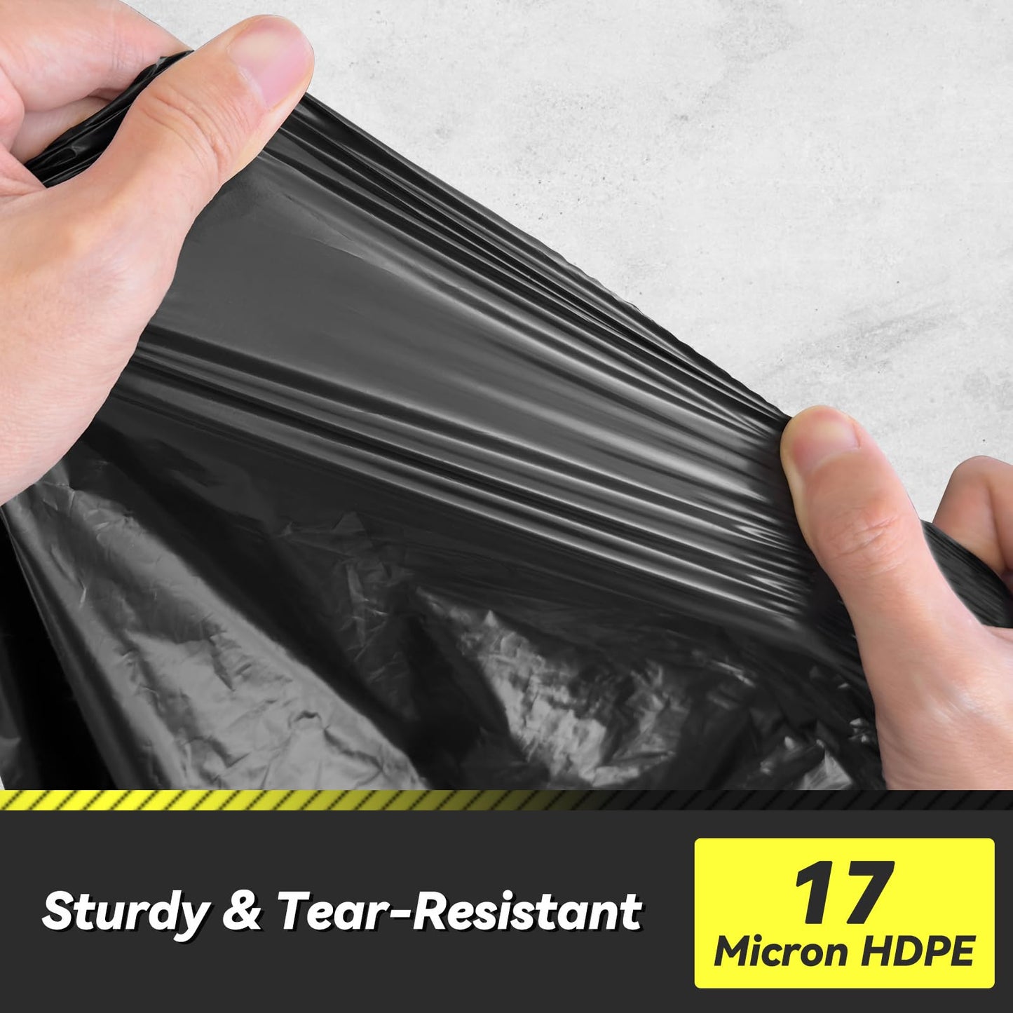 100 Count 17 Micron Extra Heavy Duty 4 Gallon Trash Bags, Sturdy & Tear-Resistant Small Trash Bags for Bathroom & Kitchen