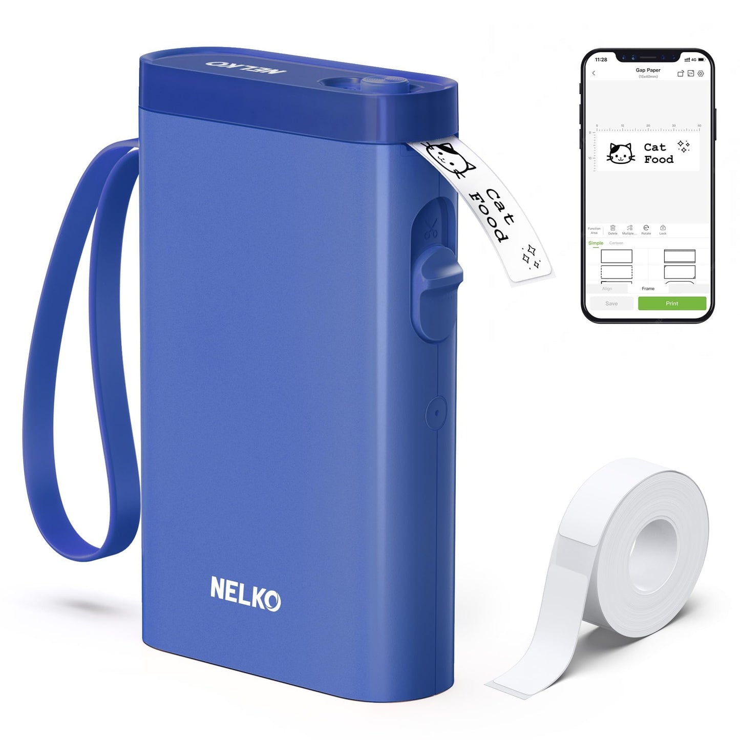 Nelko Label Maker Machine with Tape, P21 Bluetooth Label Printer, Wireless Mini Label Makers with Multiple Templates for Organizing Office Home, White