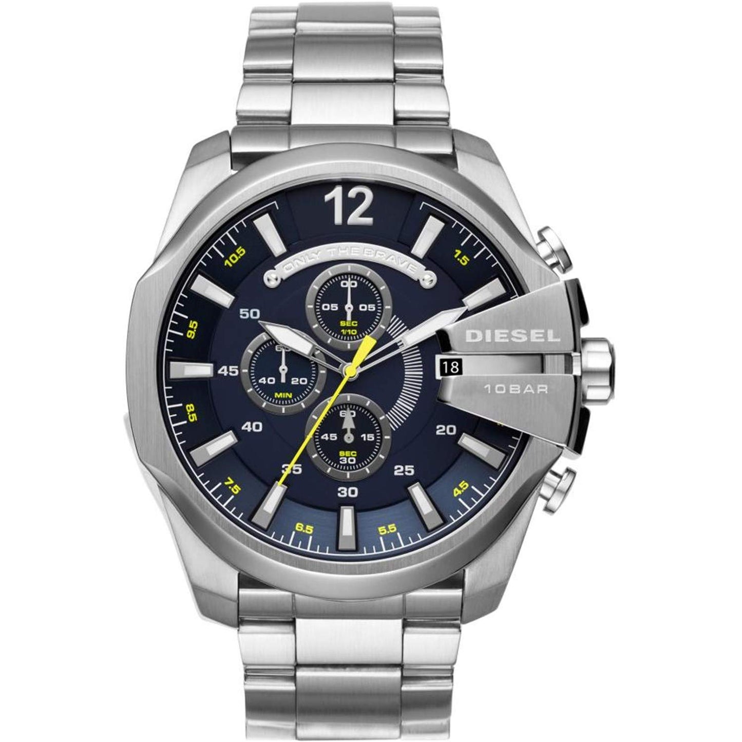 Diesel Mega Chief Stainless Steel Men's Watch with Analog or Digital Movement