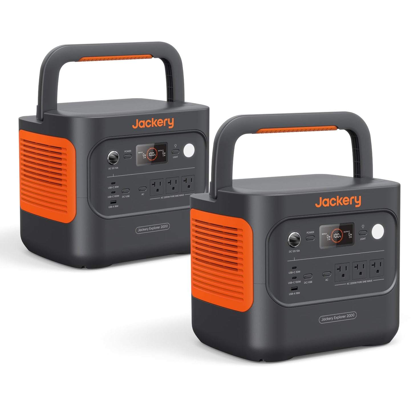 Jackery Solar Generator 2000 v2 with 2x200W Solar Panels, 2042Wh/2200W LiFePo4 Portable Power Station, 20ms UPS Home Backup, USB-C PD 100W Fast Charging for Power Outages, Emergencies, Camping & RVing