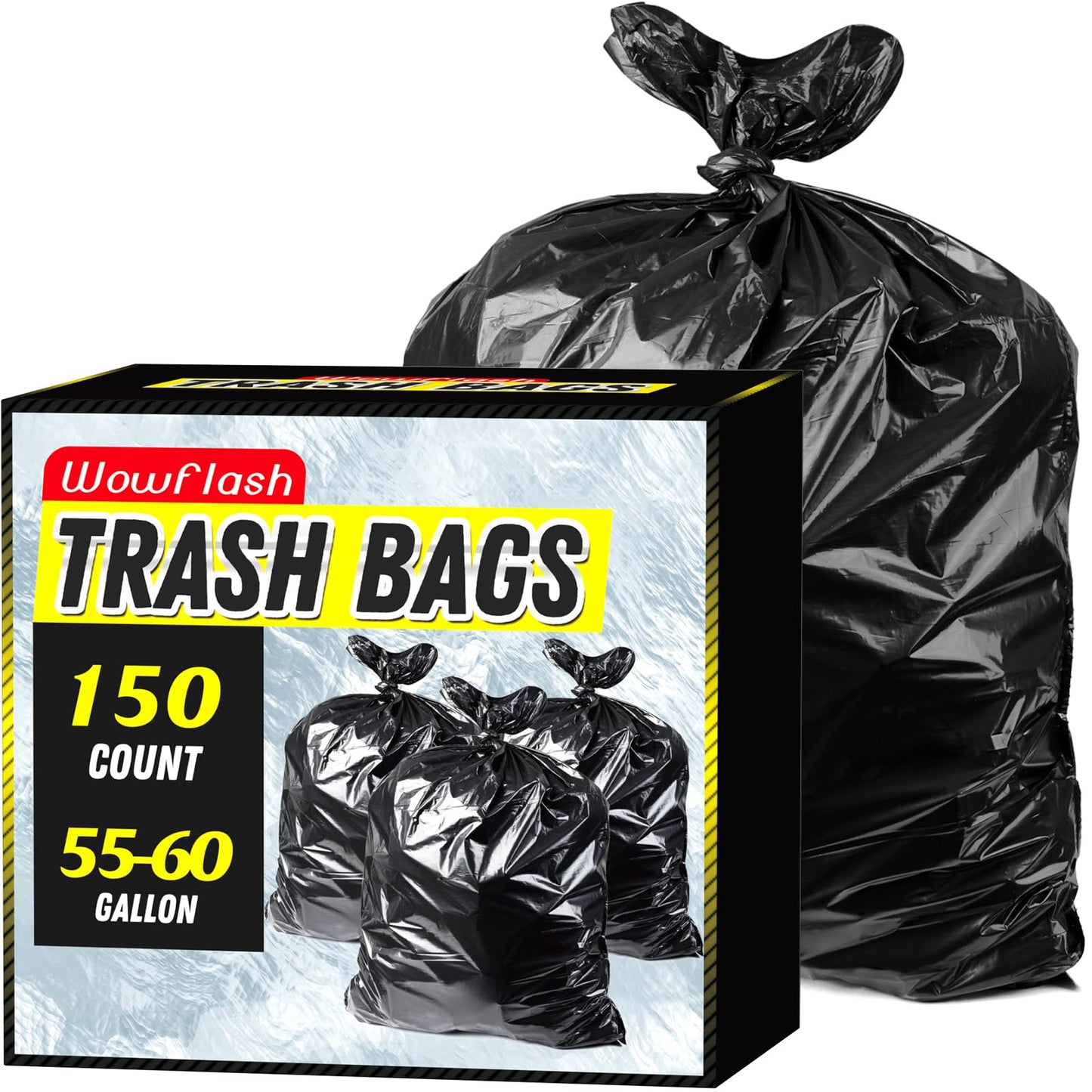 100 Count 17 Micron Extra Heavy Duty 4 Gallon Trash Bags, Sturdy & Tear-Resistant Small Trash Bags for Bathroom & Kitchen
