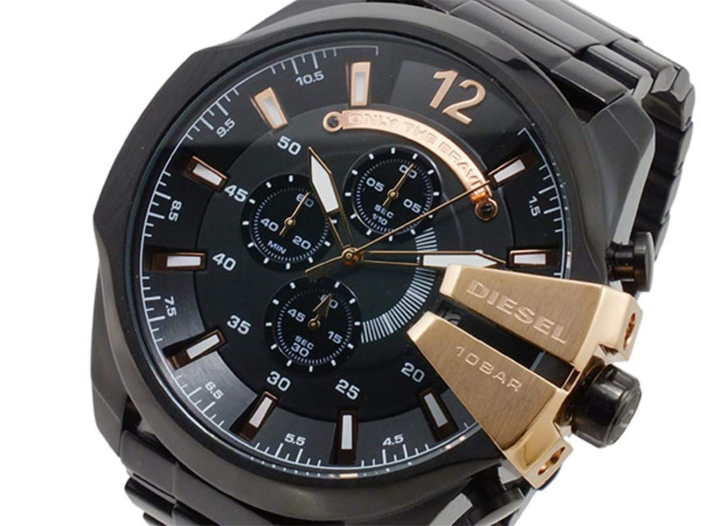 Diesel Mega Chief Stainless Steel Men's Watch with Analog or Digital Movement