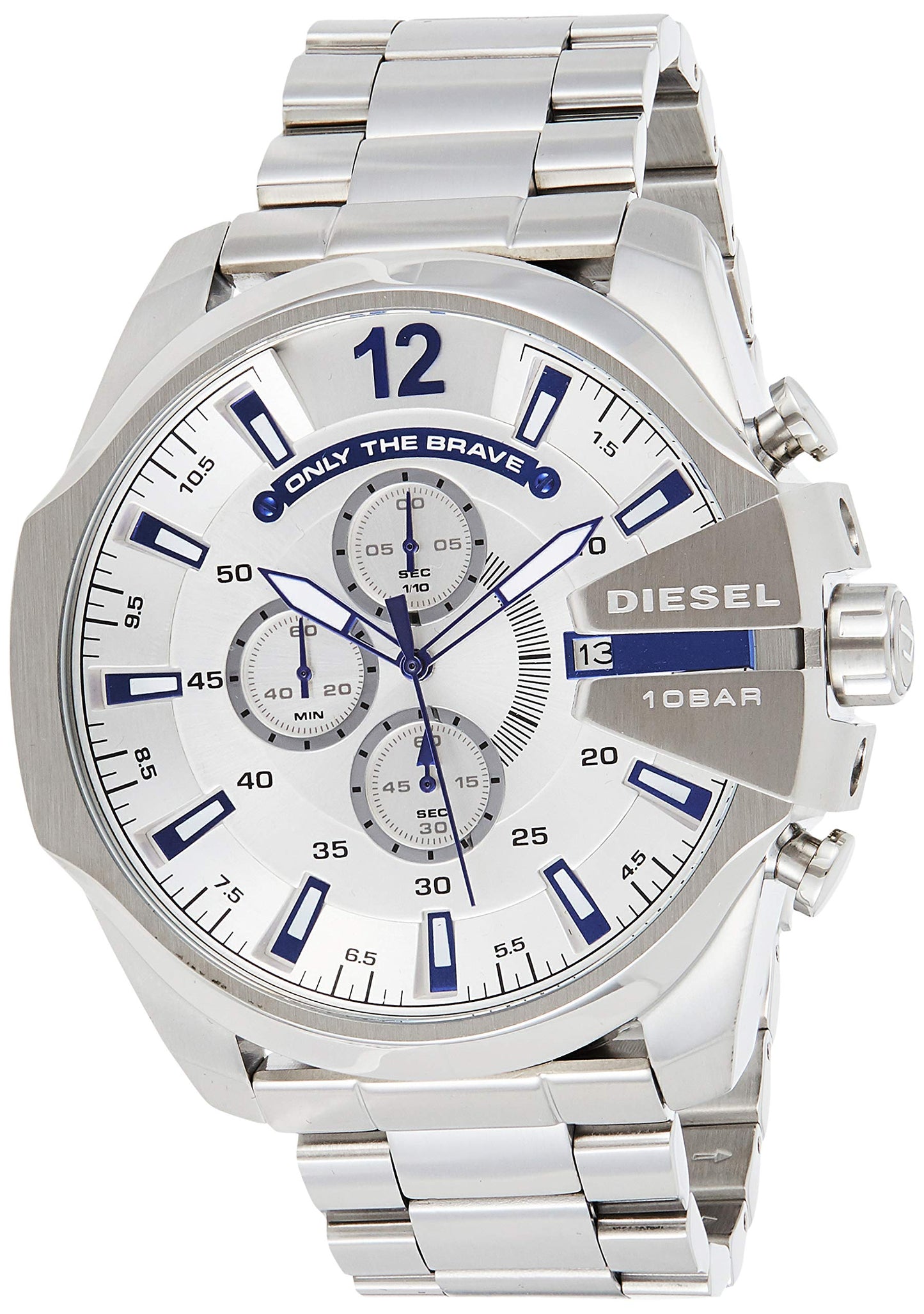 Diesel Mega Chief Stainless Steel Men's Watch with Analog or Digital Movement