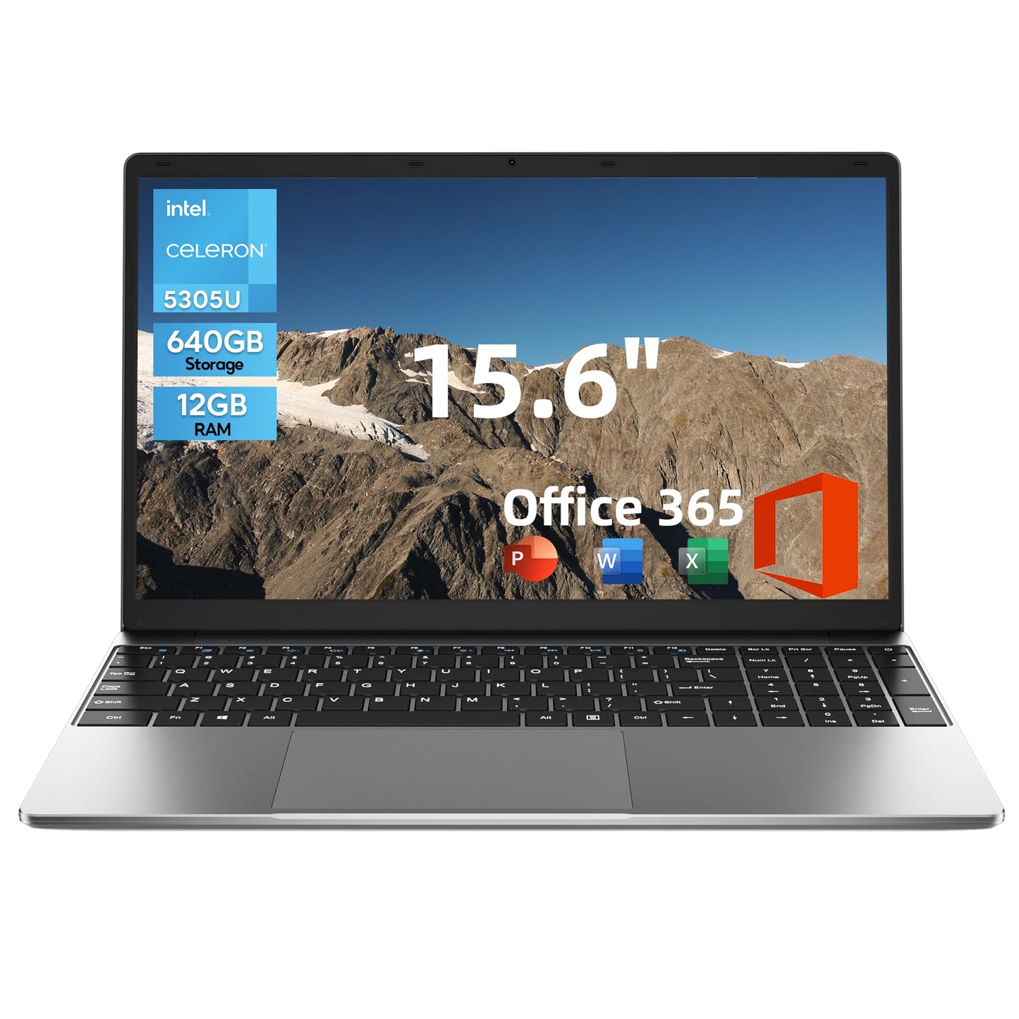 jumper Laptop, 12GB RAM 640GB Storage, 5305U Processor, Office 365-1 Year, 15.6 Inch Computer, FHD IPS Screen, 38Wh Battery, 2 Stereo Speakers, USB3.0 * 2, Type-C, WiFi-5.