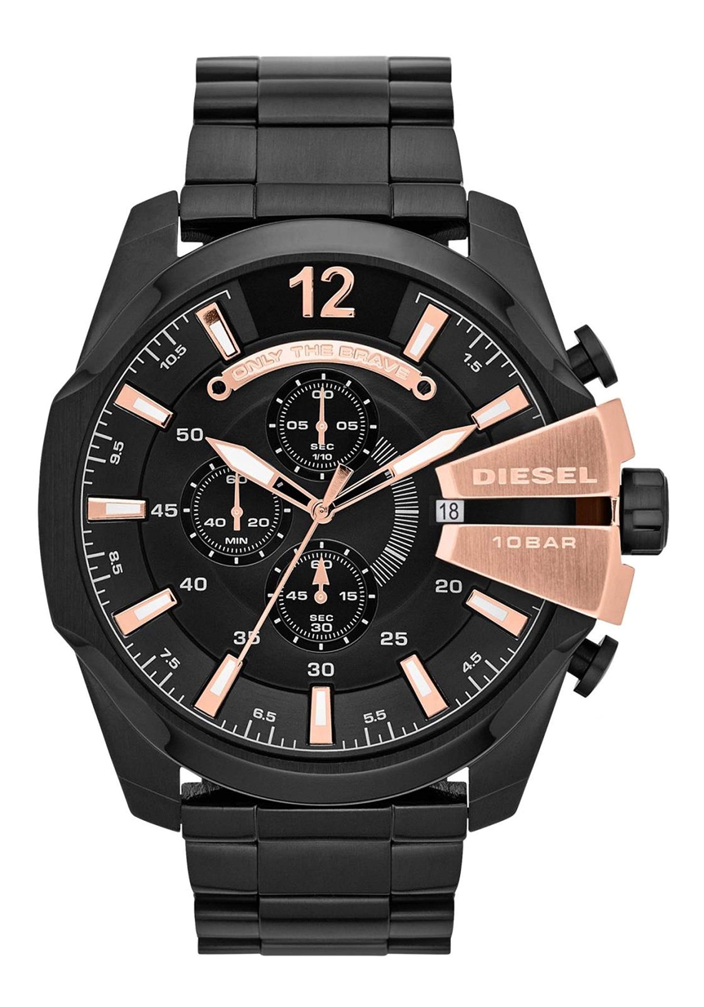 Diesel Mega Chief Stainless Steel Men's Watch with Analog or Digital Movement