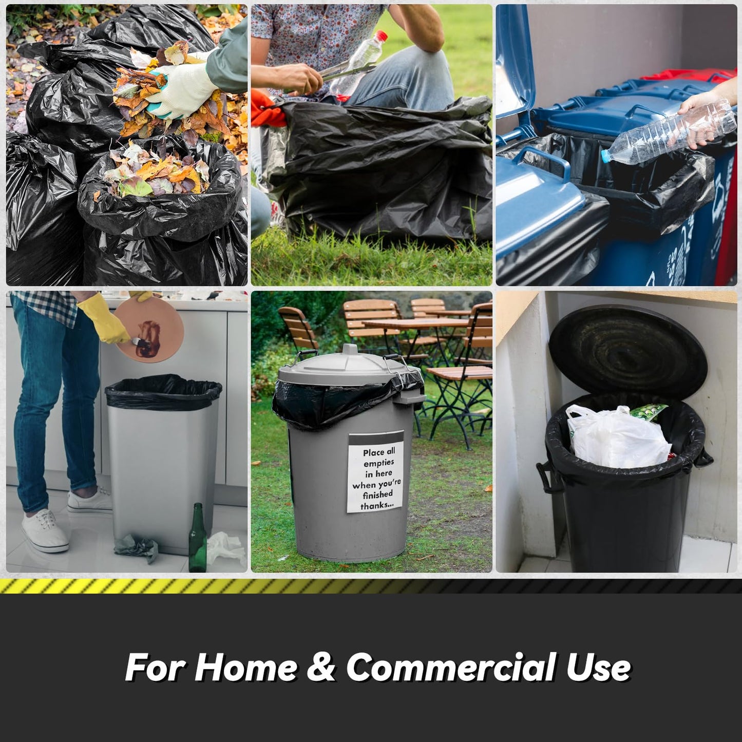100 Count 17 Micron Extra Heavy Duty 4 Gallon Trash Bags, Sturdy & Tear-Resistant Small Trash Bags for Bathroom & Kitchen