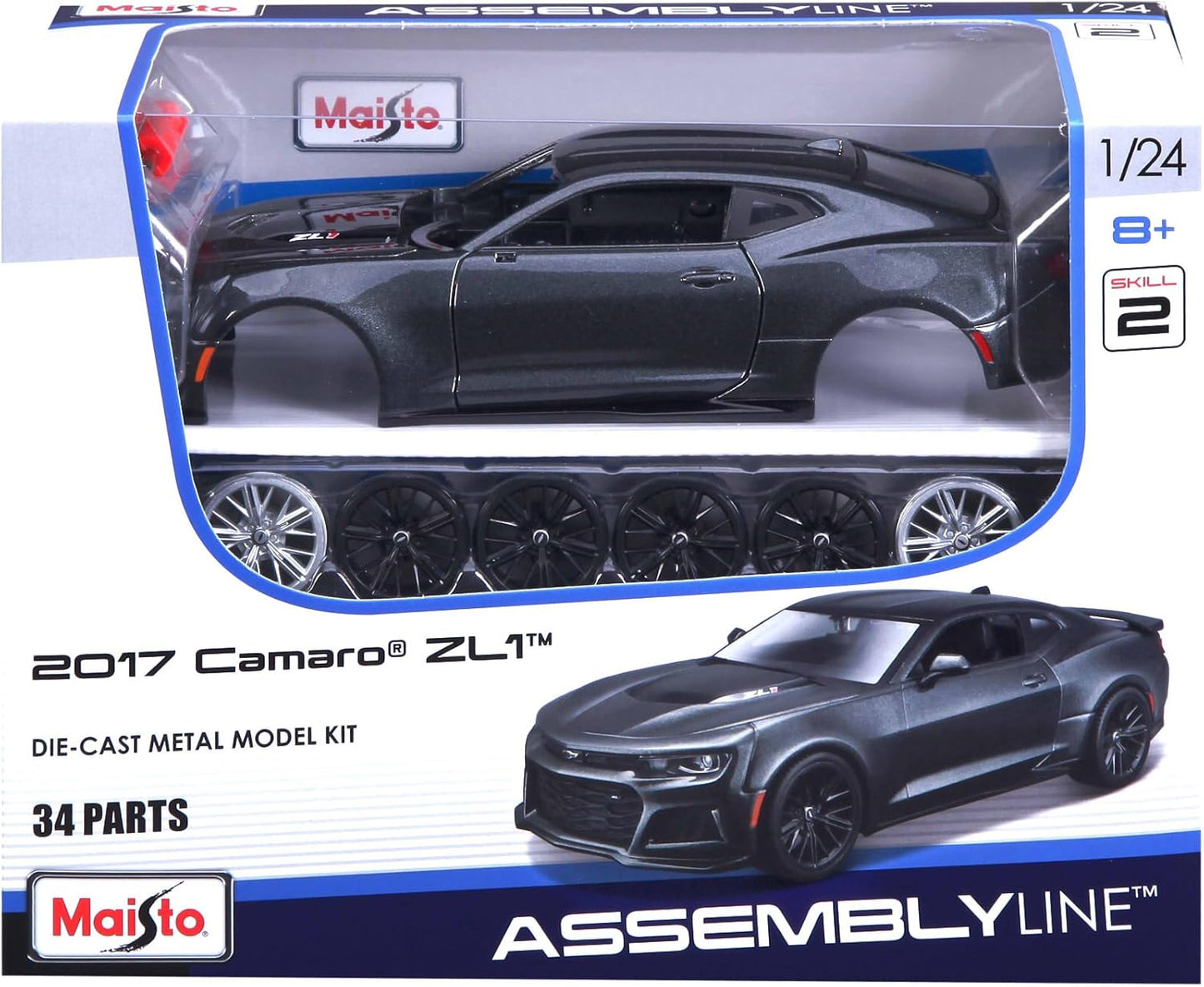 Maisto 1:24 Scale Assembly Line 2017 Chevrolet Camaro ZL1 Die-Cast Vehicle, Black