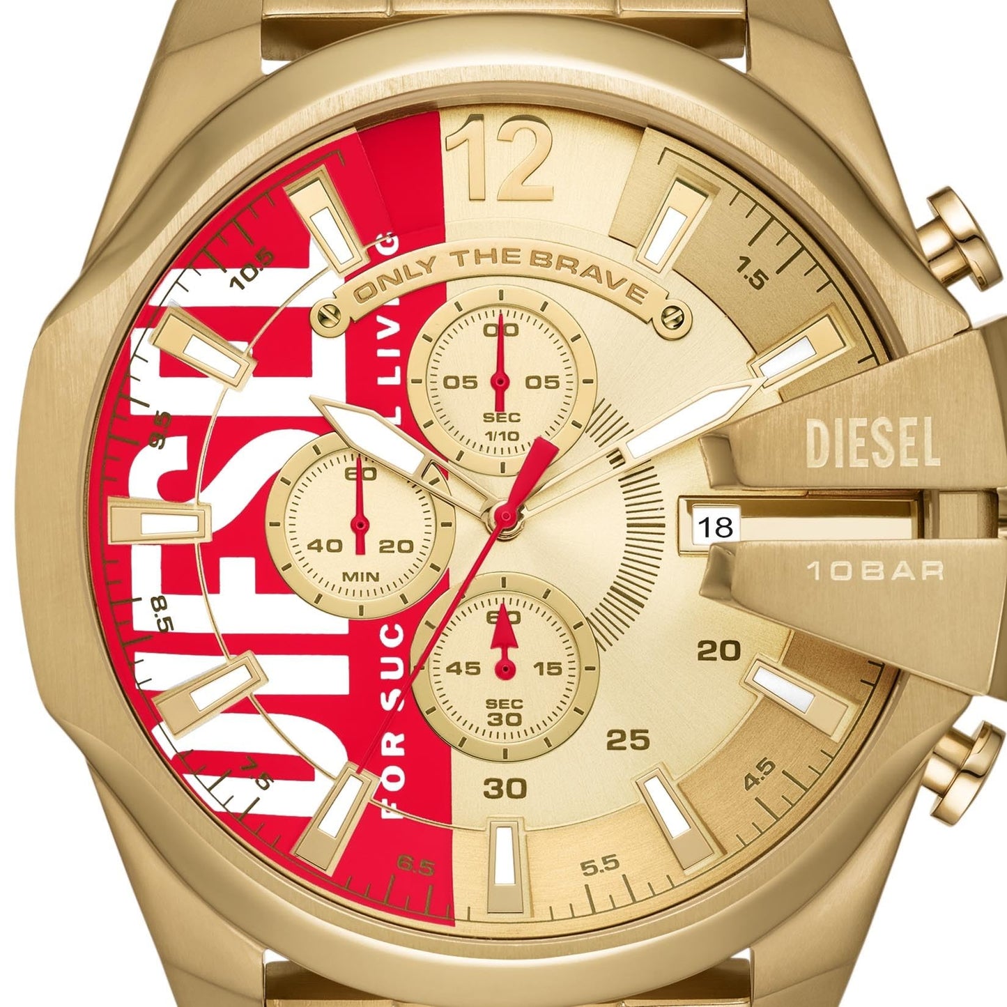 Diesel Mega Chief Stainless Steel Men's Watch with Analog or Digital Movement