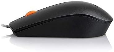 Lenovo 100 Wired USB Computer Mouse for PC, Laptop, Computer with Windows - Full-Size - Ambidextrous Design - 3 Buttons - Red Optical Sensor – Black