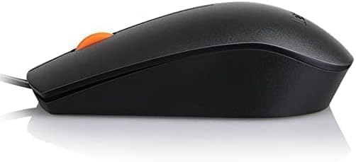 Lenovo 100 Wired USB Computer Mouse for PC, Laptop, Computer with Windows - Full-Size - Ambidextrous Design - 3 Buttons - Red Optical Sensor – Black