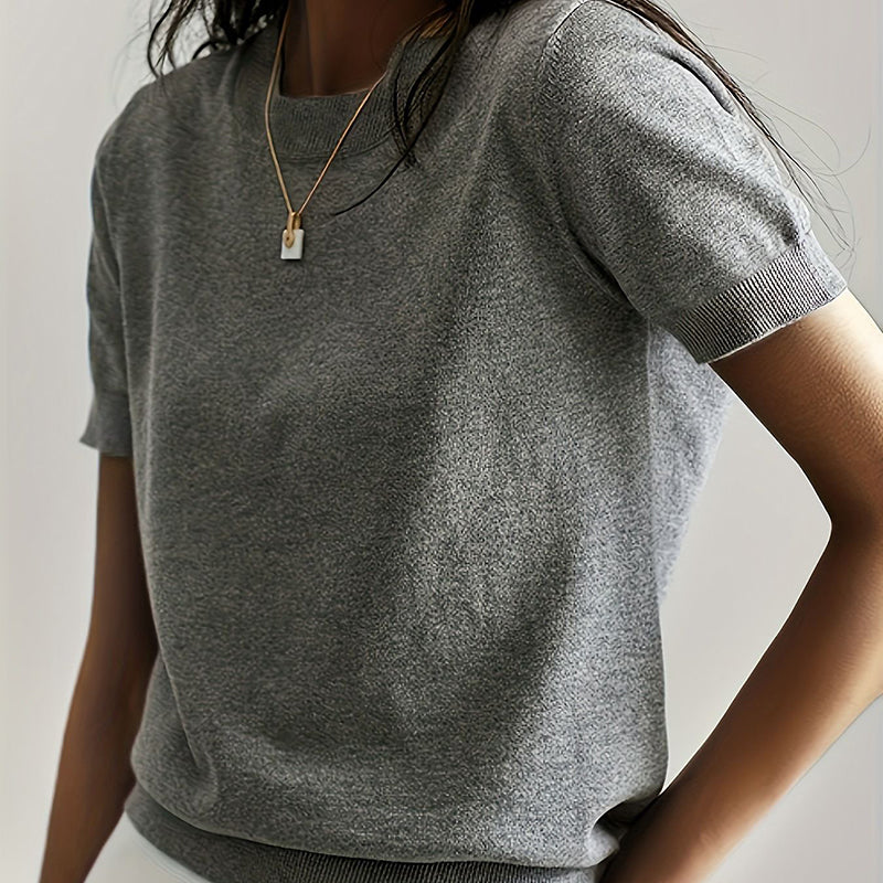 Women’s Soft Stretch Minimalist T-Shirt – Everyday Slim Fit Top
