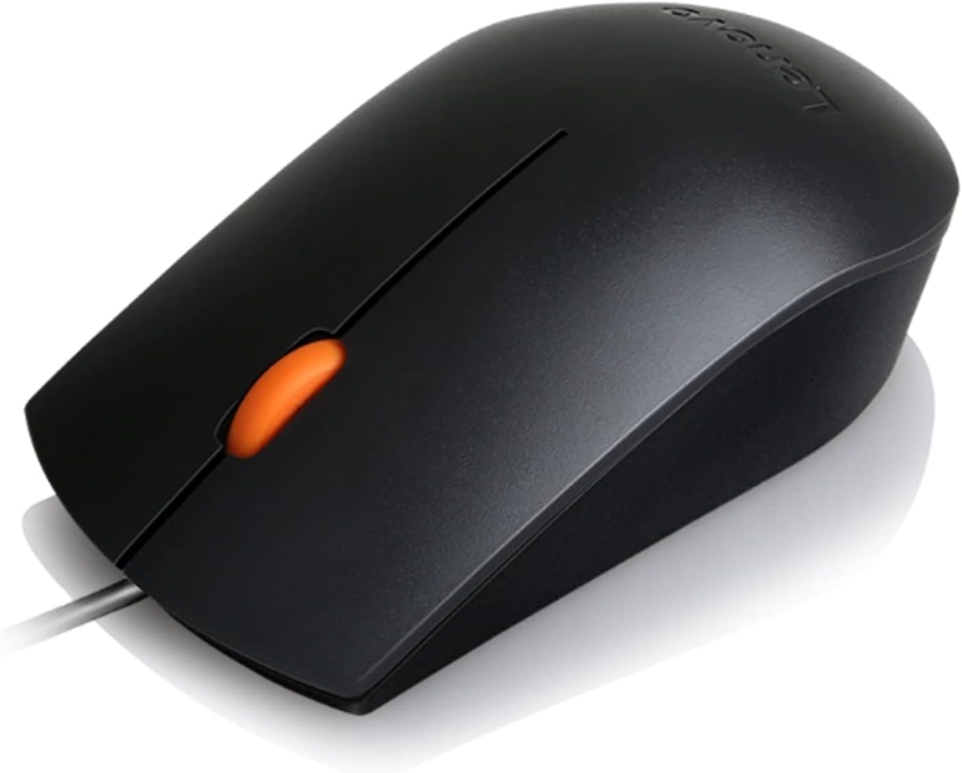 Lenovo 100 Wired USB Computer Mouse for PC, Laptop, Computer with Windows - Full-Size - Ambidextrous Design - 3 Buttons - Red Optical Sensor – Black