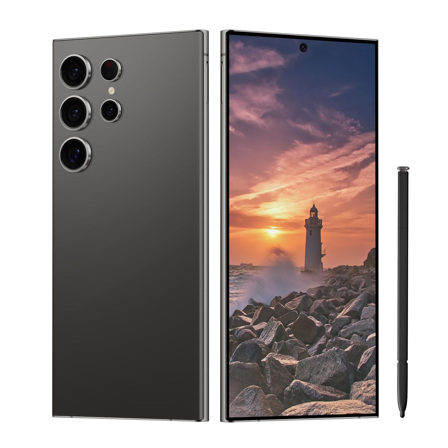 C24 Ultra Unlocked Cell Phones Smartphone 8+256GB/Dual SIM/108MP+48MP Camera/Built-in Pen (Light Cyan)