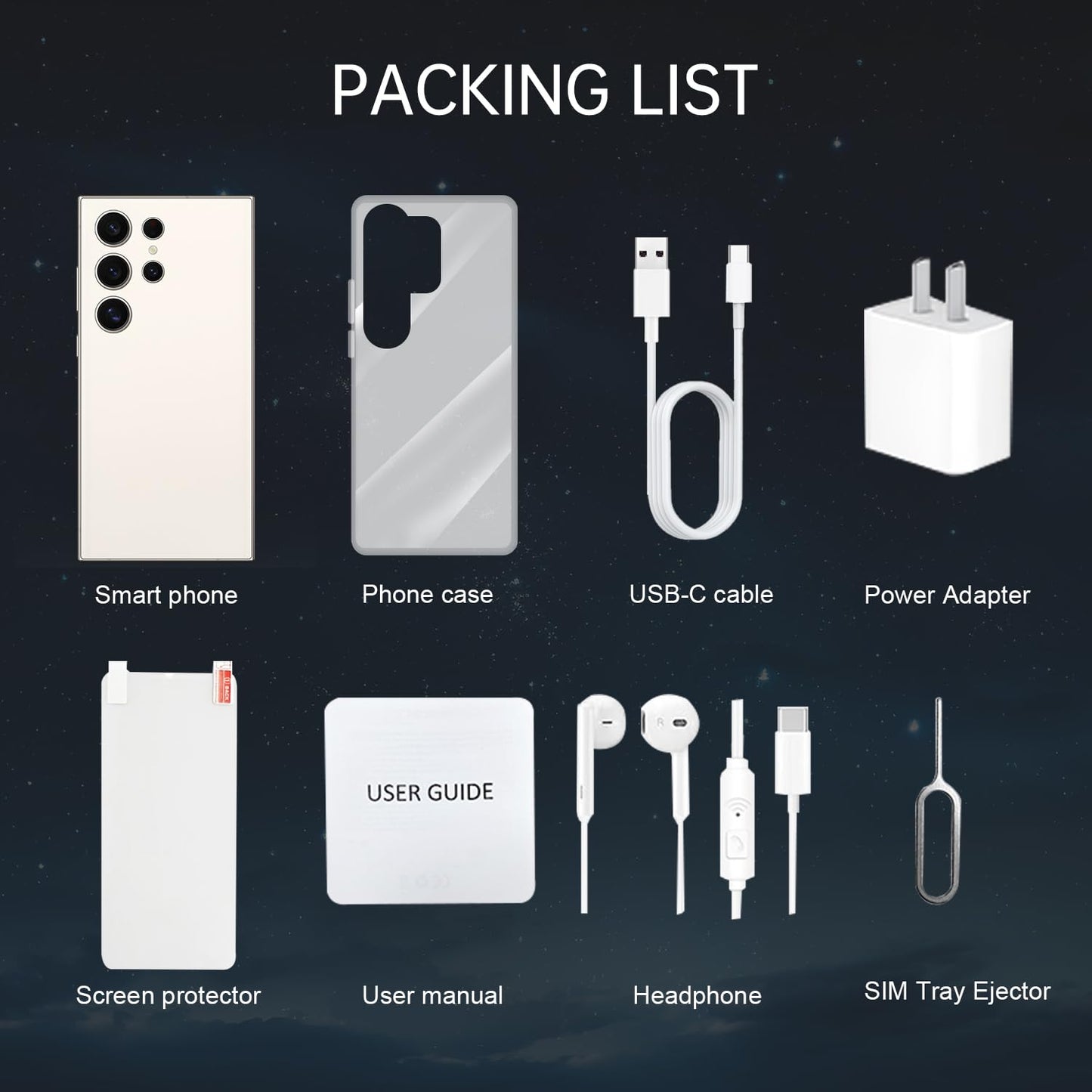 C24 Ultra Unlocked Cell Phones Smartphone 8+256GB/Dual SIM/108MP+48MP Camera/Built-in Pen (Light Cyan)