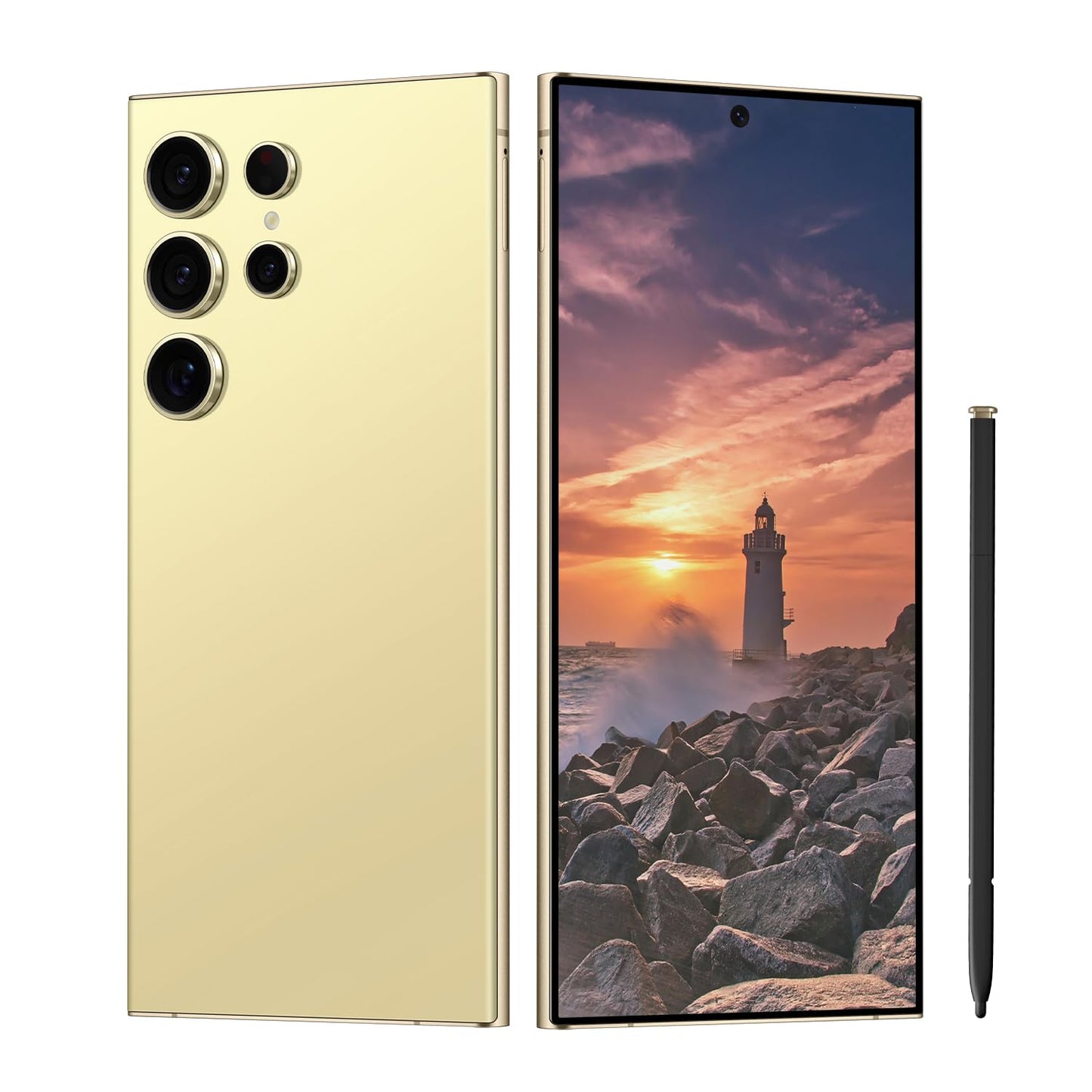 C24 Ultra Unlocked Cell Phones Smartphone 8+256GB/Dual SIM/108MP+48MP Camera/Built-in Pen (Light Cyan)