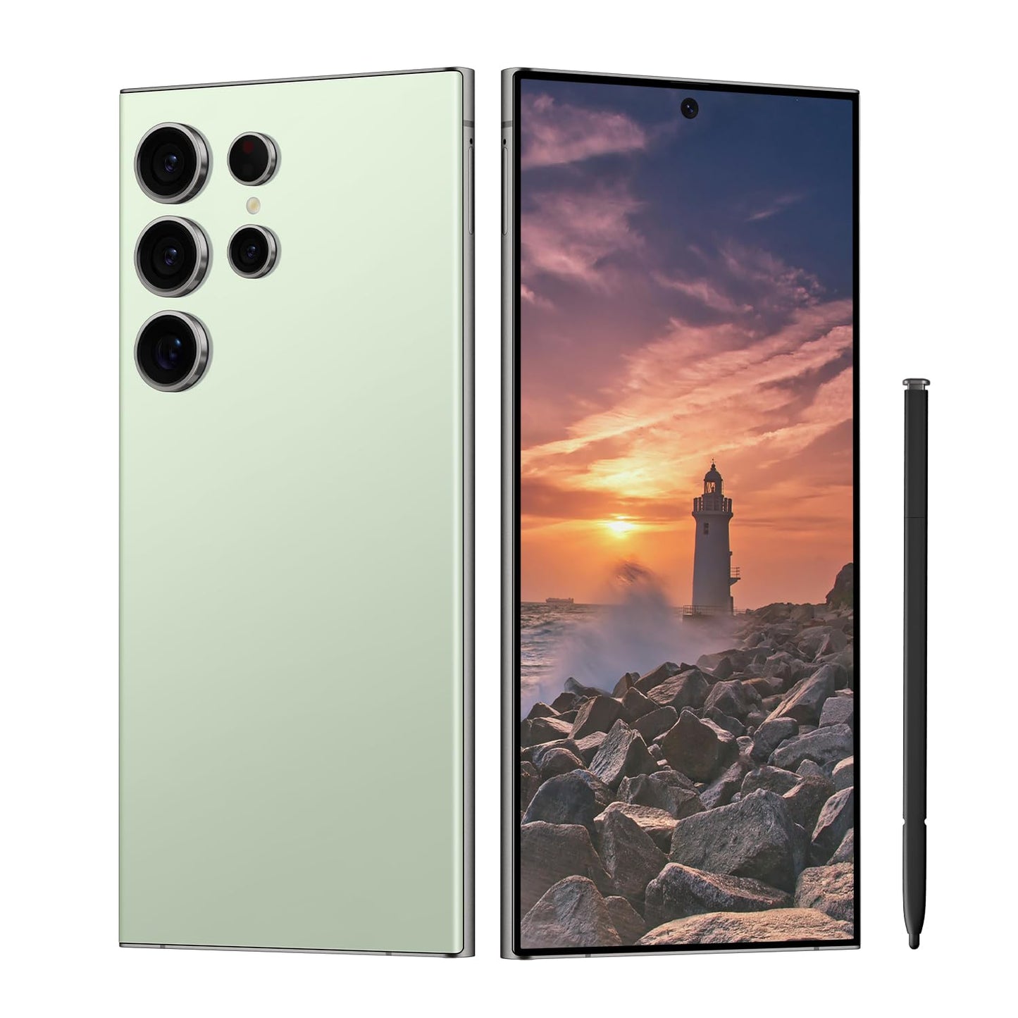 C24 Ultra Unlocked Cell Phones Smartphone 8+256GB/Dual SIM/108MP+48MP Camera/Built-in Pen (Light Cyan)