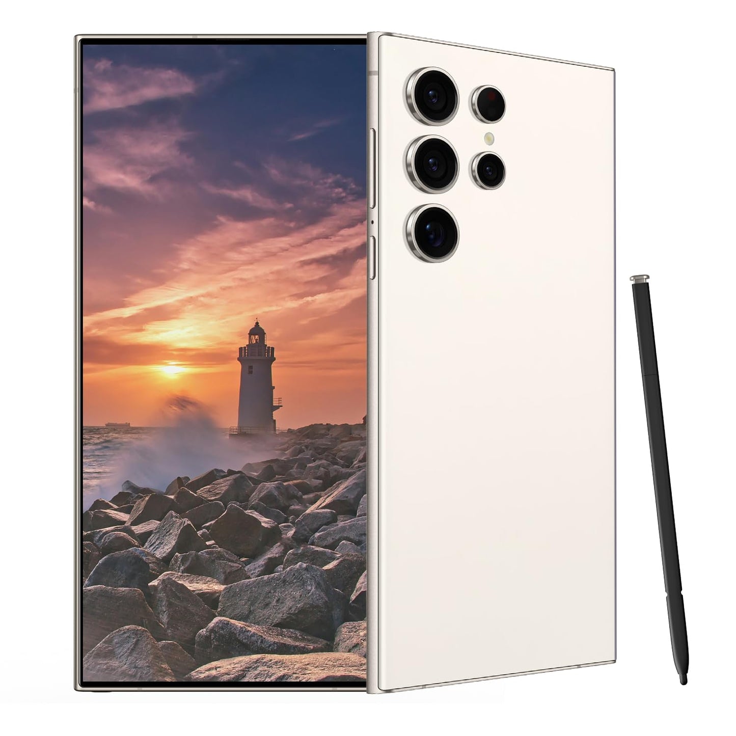 C24 Ultra Unlocked Cell Phones Smartphone 8+256GB/Dual SIM/108MP+48MP Camera/Built-in Pen (Light Cyan)