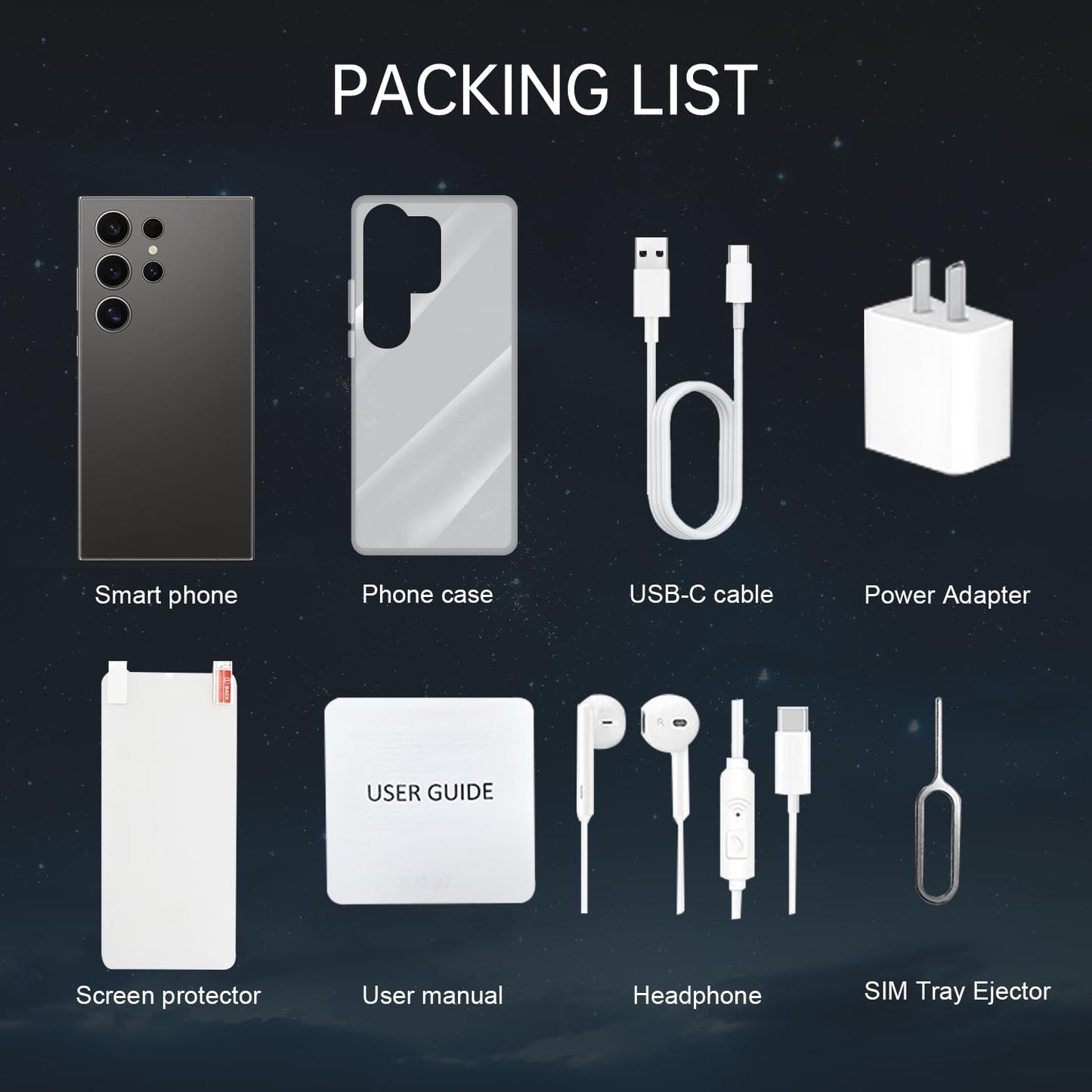 C24 Ultra Unlocked Cell Phones Smartphone 8+256GB/Dual SIM/108MP+48MP Camera/Built-in Pen (Light Cyan)