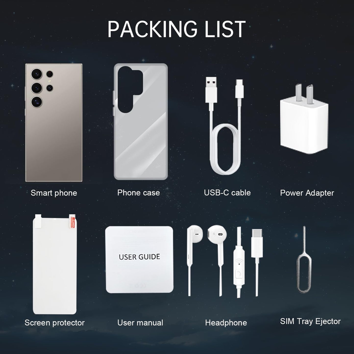 C24 Ultra Unlocked Cell Phones Smartphone 8+256GB/Dual SIM/108MP+48MP Camera/Built-in Pen (Light Cyan)