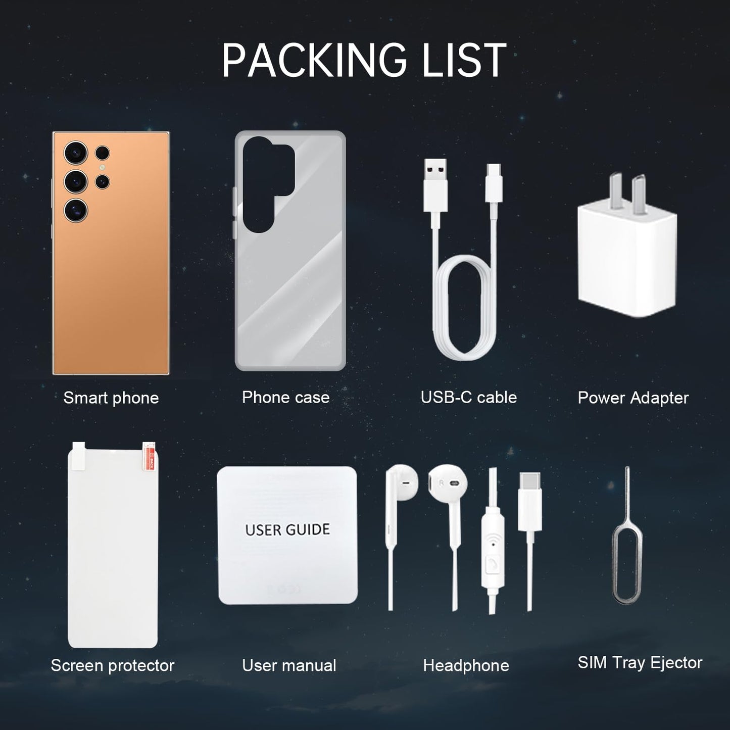 C24 Ultra Unlocked Cell Phones Smartphone 8+256GB/Dual SIM/108MP+48MP Camera/Built-in Pen (Light Cyan)