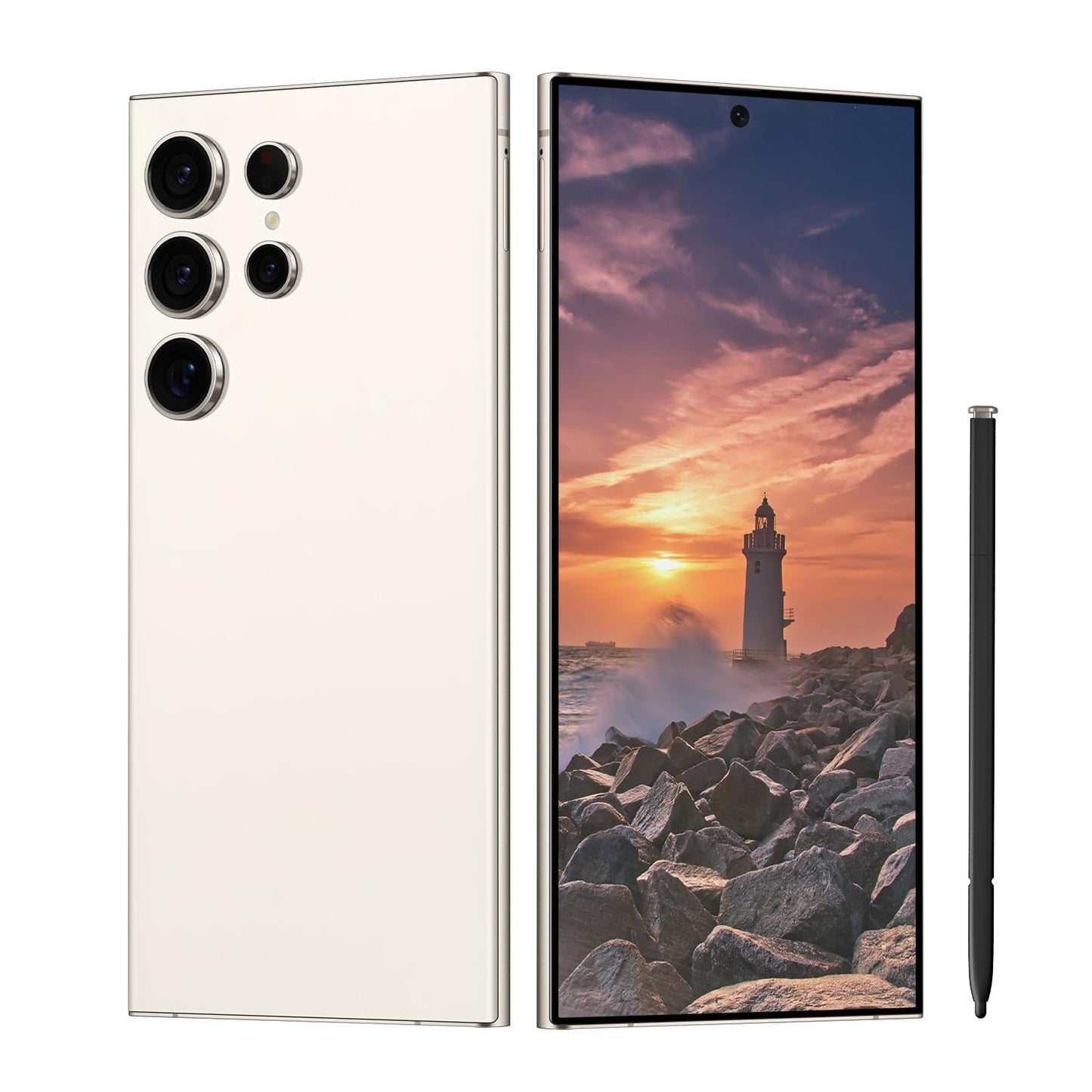 C24 Ultra Unlocked Cell Phones Smartphone 8+256GB/Dual SIM/108MP+48MP Camera/Built-in Pen (Light Cyan)