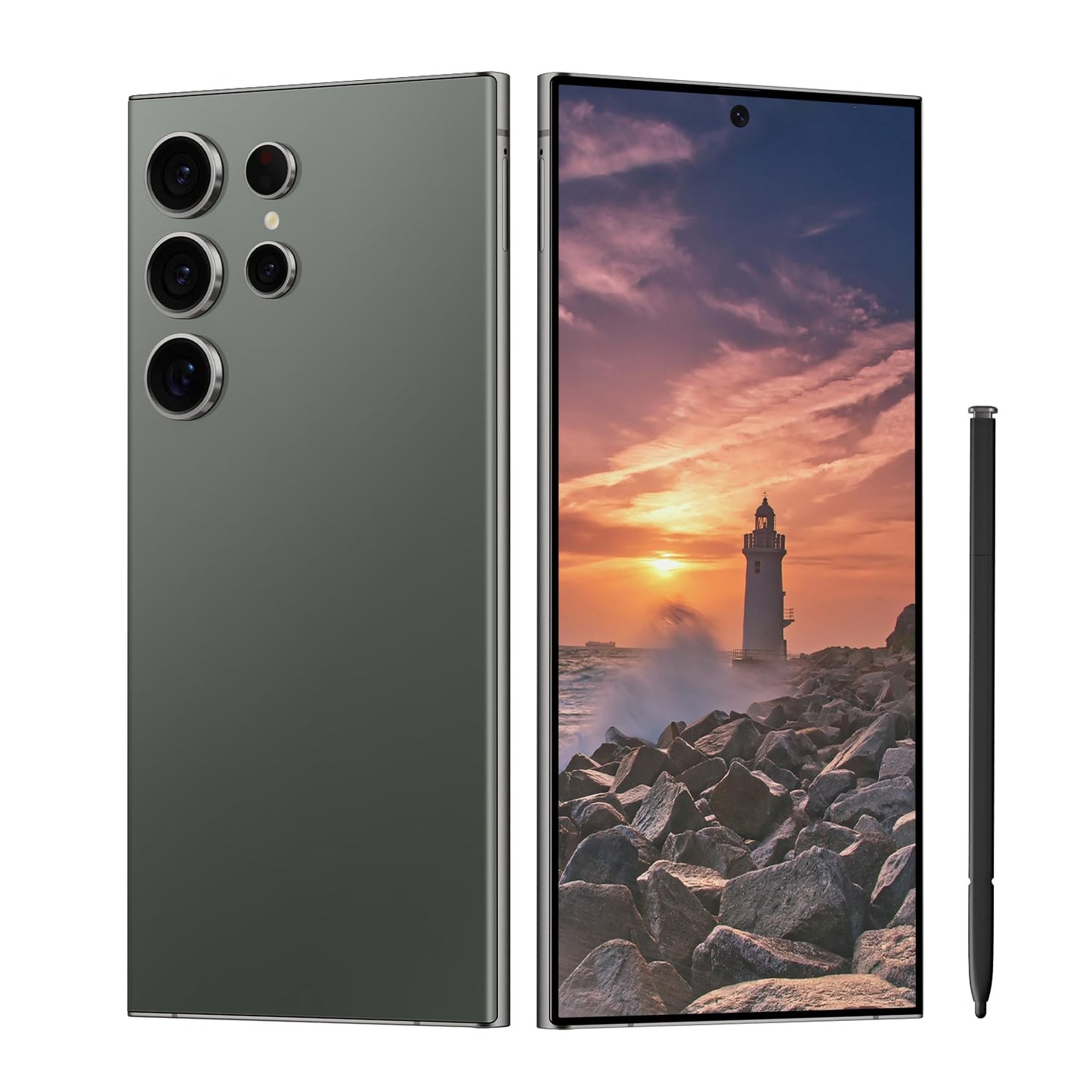 C24 Ultra Unlocked Cell Phones Smartphone 8+256GB/Dual SIM/108MP+48MP Camera/Built-in Pen (Light Cyan)