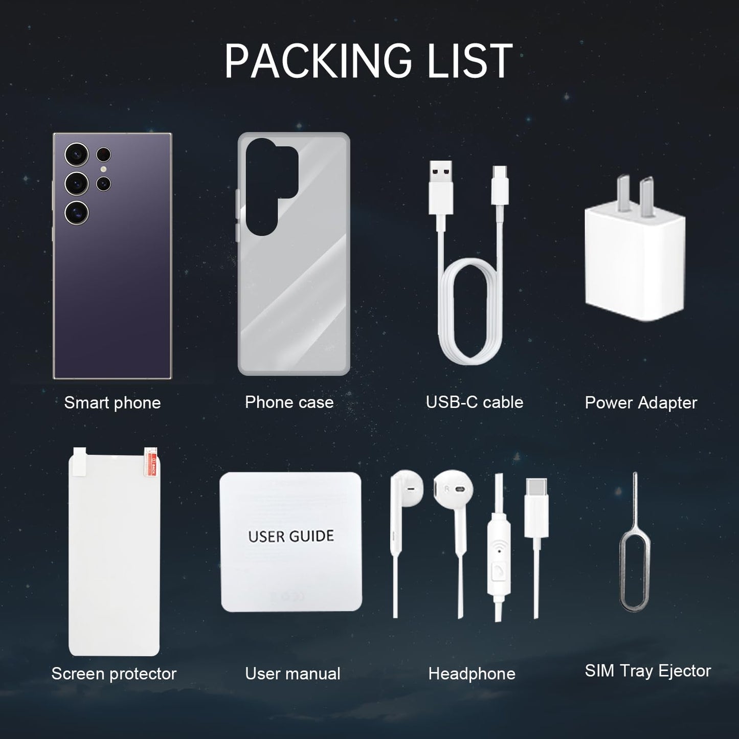 C24 Ultra Unlocked Cell Phones Smartphone 8+256GB/Dual SIM/108MP+48MP Camera/Built-in Pen (Light Cyan)