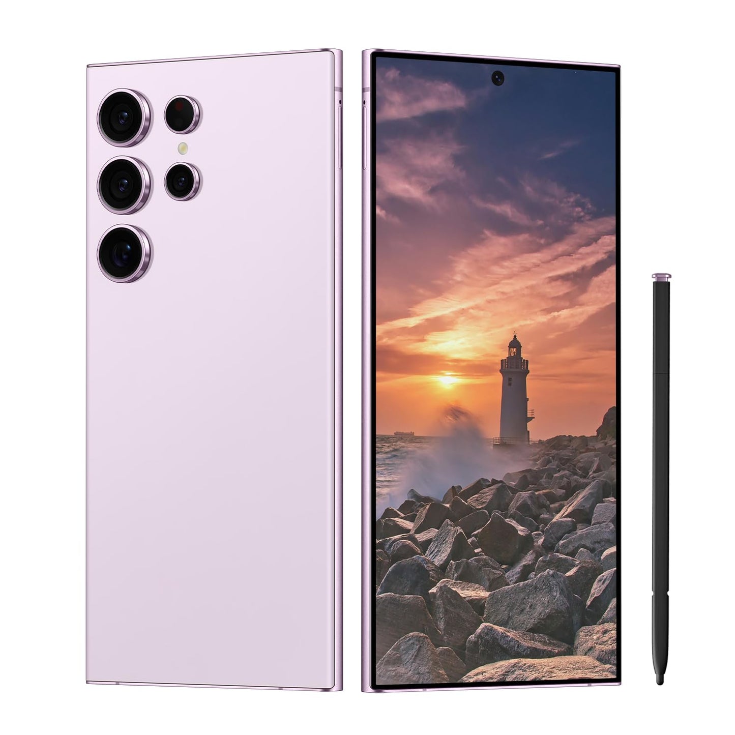 C24 Ultra Unlocked Cell Phones Smartphone 8+256GB/Dual SIM/108MP+48MP Camera/Built-in Pen (Light Cyan)