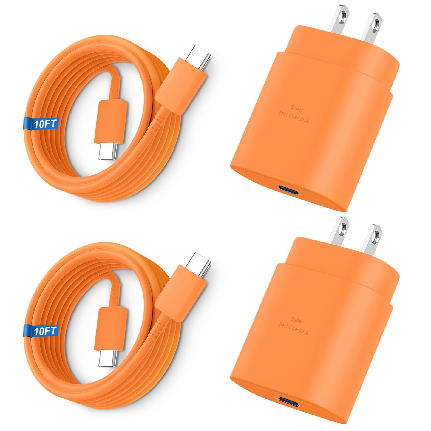 Super Fast Charger Type C, 25W USB C Wall Charger Fast Charging for Samsung Galaxy S26 Ultra/S26/S26+/S25 Ultra/S25/24 Ultra/S24/S23 Ultra/S22 Ultra with 10FT Long Android Type C Charger Cable 2Pack